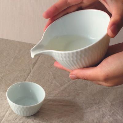 瑞浪市 【4個SET】美濃焼 さざなみ お猪口 青白 50cc 6×3.2cm 小田陶器 【与平】