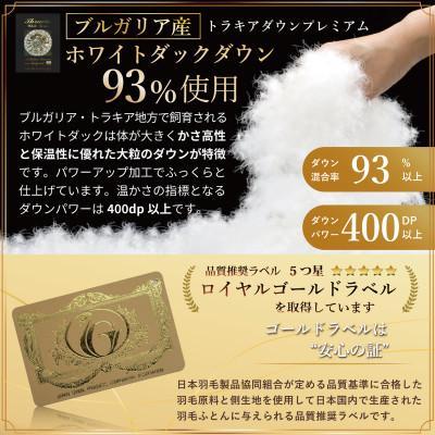 ふるさと納税 韮崎市 羽毛布団 シングル 冬用 ホワイトダックダウン93% 蓄熱保温生地 サーモウォーム 青 日本製_1