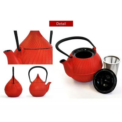 ふるさと納税 盛岡市 南部鉄器 ティーポット蕾0.4L レッドの画像