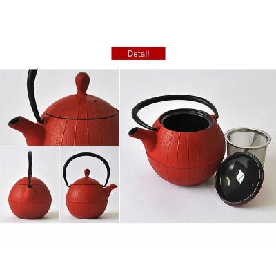 ふるさと納税 盛岡市 南部鉄器 ティーポット胡桃0.5L レッドの画像