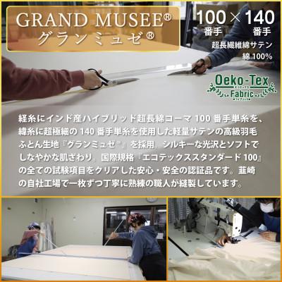 ふるさと納税 韮崎市 【春秋用】中厚 合掛け 羽毛布団 セミダブル ポーランド産マザーグース95% 100x140番手の画像