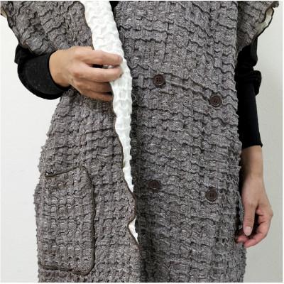 ふるさと納税 岸和田市 シルク使いの　ふわふわ 着る毛布(65×90cm)　ブラウン　19016M-BR_2