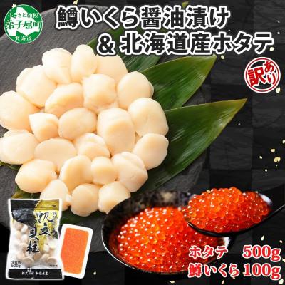 ふるさと納税 弟子屈町 訳ありホタテ 500g・鱒いくら醤油漬け 100g 1871