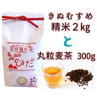 ふるさと納税 安来市 精米2kg(きぬむすめ)+丸粒麦茶300g