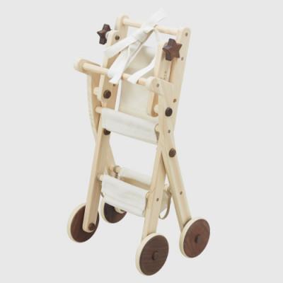 ふるさと納税 千早赤阪村 ひのきのおもちゃIKONIH(アイコニー)の知育玩具 ドールバギーの画像