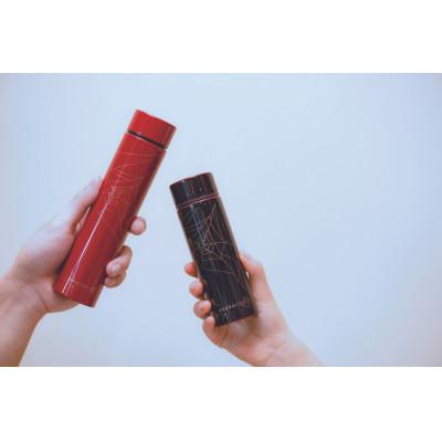 ふるさと納税 鯖江市 本漆だけの特別な質感のステンレスボトル【URUSHIPOKETLE180ml 飛鶴 漆黒】の画像