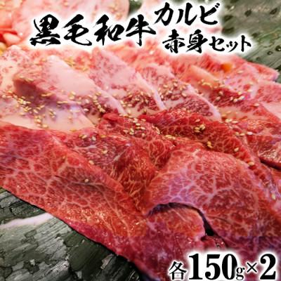 ふるさと納税 杵築市 ニード牧場の黒毛和牛 カルビ&amp;赤身焼肉セット(各150g×2)(杵築市)