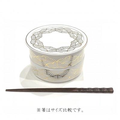 ふるさと納税 有田町 有田焼・田清窯 マットホワイト松絵段重 24to3 西富陶磁器の画像