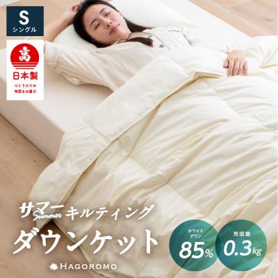 ふるさと納税 柳川市 ダウンケット シングル (アイボリー) ダウン85% 充填0.3kg