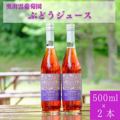 ふるさと納税 雲南市 奥出雲葡萄園 ぶどうジュース 500ml×2本セット 100%ストレート