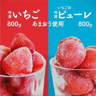 ふるさと納税 川崎町 食べ比べ[あまおう]冷凍いちご800g、いちごの冷凍ピューレ800g(川崎町)