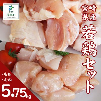 ふるさと納税 美郷町 宮崎県産若鶏もも切身IQF・むね切身IQF 合計5.75kg