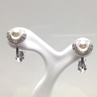 ふるさと納税 志摩市 アコヤ真珠イヤリング 4.5〜5.0ミリ ハート型 高品質パール