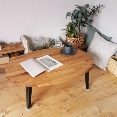 ふるさと納税 守口市 天然木の折りたたみテーブル / たまご ラウンド / Mサイズ / 子供部屋やリビングにも