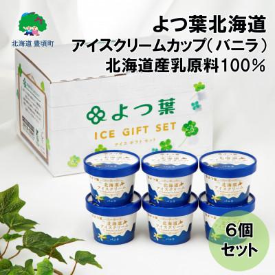 ふるさと納税 豊頃町 よつ葉北海道アイスクリームカップ(バニラ)6個北海道産乳原料100%