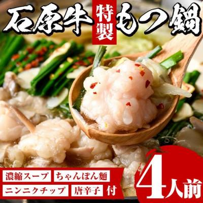 ふるさと納税 阿久根市 石原牛特製もつ鍋セット(2人前×2セット 計4人前)[株式会社石原PRO]22-23