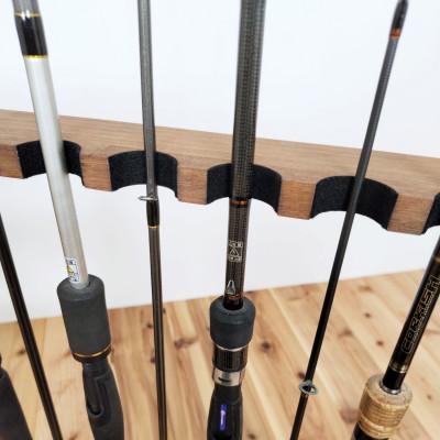 ふるさと納税 横手市 WOOD WORKS ロッドスタンド10本掛け　本体カラー:ブラウン/フェルトカラー:ブラック_2
