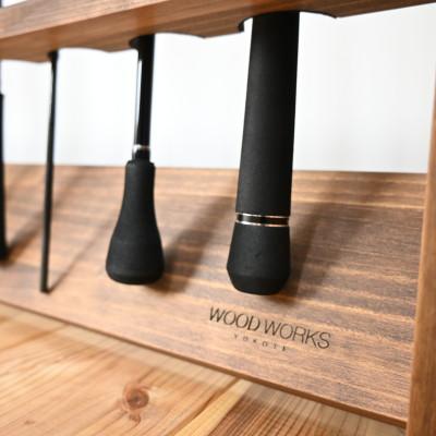 ふるさと納税 横手市 WOOD WORKS ロッドスタンド10本掛け　本体カラー:ブラウン/フェルトカラー:ブラック_3