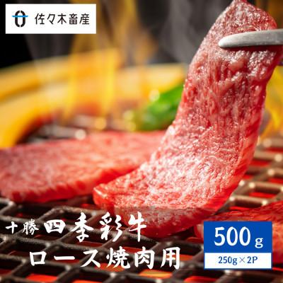 ふるさと納税 帯広市 十勝四季彩牛ロース焼肉用500g(250g×2P)[国産交雑種]