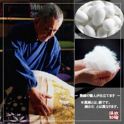 ふるさと納税 舞鶴市 真綿肌掛布団カバー付き 135×185cm 真綿500g ピンク お申し込み後生産の画像