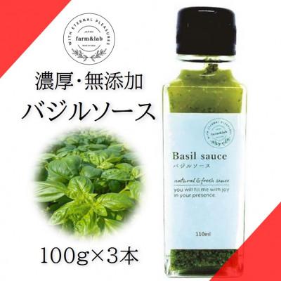 ふるさと納税 日高町 濃厚・無添加 バジルソース(ジェノベーゼソース) 瓶 100g×3本