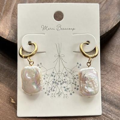 ふるさと納税 藤井寺市 淡水パールのフープピアス