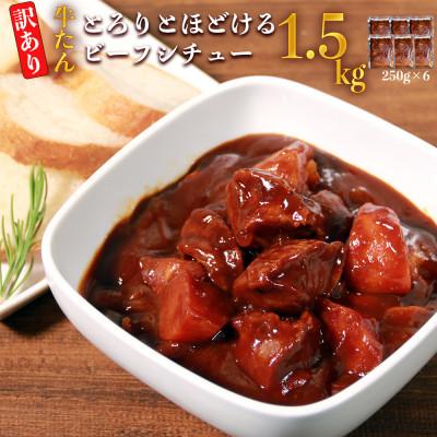 ふるさと納税 あさぎり町 [訳あり]具だくさんやわらか牛タンシチュー250g×6パック 計:約1.5kg