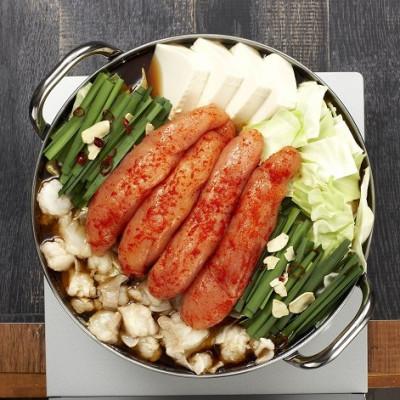 ふるさと納税 みやこ町 海千の「めんたいもつ鍋セット3人前」国産牛もつ厳選 ちゃんぽん麺×3付