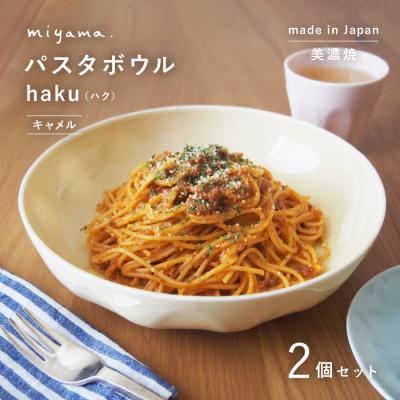 ふるさと納税 瑞浪市 [美濃焼]miyama.のパスタボウル(ハク)2個セット キャメル