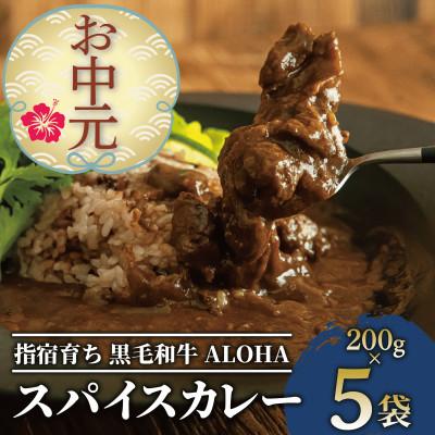 ふるさと納税 指宿市 [のし付き・お中元]指宿育ち 黒毛姫牛ALOHAスパイスカレー 200g×5袋(019-1266c)