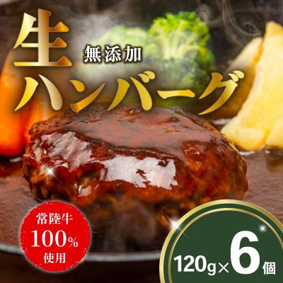 ふるさと納税 下妻市 常陸牛100% 生ハンバーグ120g×6個