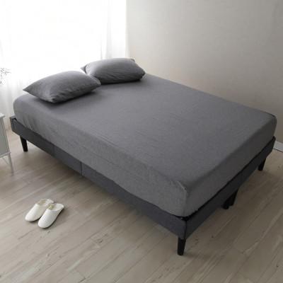 ふるさと納税 浜松市 日本製 ボックスシーツ クイーン リネン&amp;コットン レイユール・ブレンド ペッパーグレー