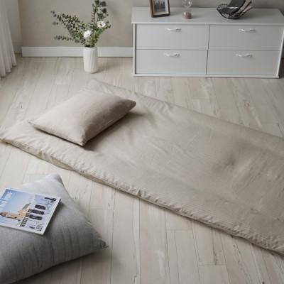 ふるさと納税 浜松市 日本製 フラットシーツ シングル リネン&amp;コットン レイユール・ブレンド オートミール