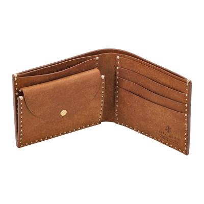 ふるさと納税 豊岡市 豊岡財布 Haaki Leather 二つ折財布 HLW301 コニャックの画像