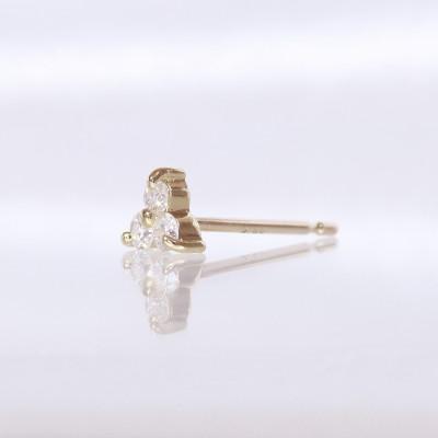 ふるさと納税 甲斐市 K10　0.12ct　フラワーピアス【BQ-13】_1