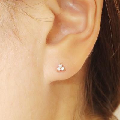 ふるさと納税 甲斐市 K10　0.12ct　フラワーピアス【BQ-13】_2