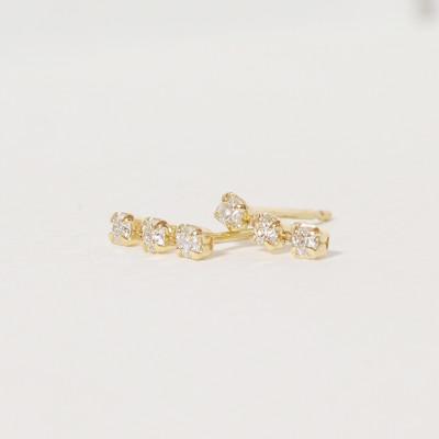 ふるさと納税 甲斐市 K18　0.14ct　ラインダイヤモンドピアス【BQ-44】の画像
