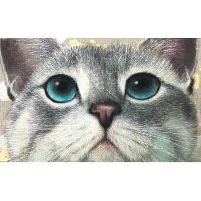 ふるさと納税 江別市 猫の肖像画 日本画(ミニアチュール) 1点