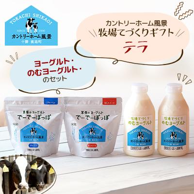 ふるさと納税 鹿追町 [カントリーホーム風景]牧場てづくりギフト「テラ」 ヨーグルト のむヨーグルト セット 3種合計4点