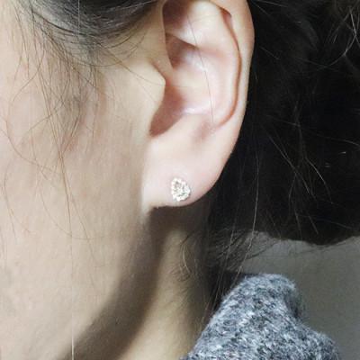 ふるさと納税 甲斐市 K18　0.20ct　しずく取り巻きダイヤモンドピアス【BQ-85】の画像