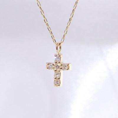 ふるさと納税 甲斐市 K18　0.05ct　クロスダイヤモンドペンダント【BQ-88】の画像