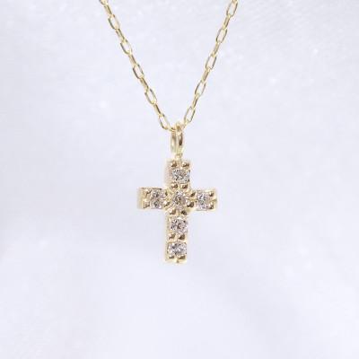 ふるさと納税 甲斐市 K18　0.05ct　クロスダイヤモンドペンダント【BQ-88】の画像