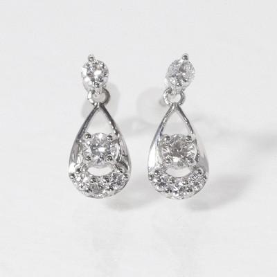 ふるさと納税 甲斐市 プラチナ　0.20ct　雫ダイヤモンドピアス【BQ-91】の画像