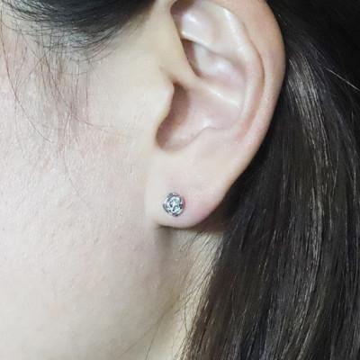ふるさと納税 甲斐市 プラチナ　ローズ(薔薇)ピアス【BQ-133】の画像