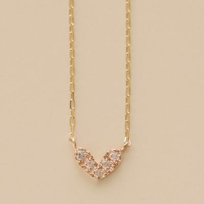 ふるさと納税 大津市 [18金 ダイヤモンドネックレス]大人の輝き 華奢で上品な毎日ジュエリー 人気 ハートデザイン