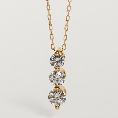 ふるさと納税 大津市 [18金 ラボダイヤネックレス 0.313ct]50cm トリロジーペンダント 大人のアクセ