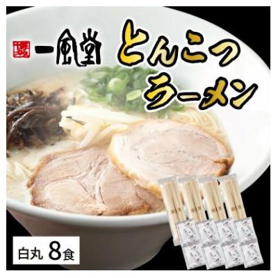 ふるさと納税 中間市 ラー麦使用「一風堂」とんこつラーメン 白丸(8食)(中間市)