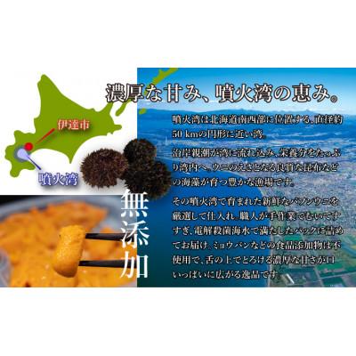 ふるさと納税 伊達市 北海道 噴火湾産 塩水 バフンウニ 100g×4パック 計400gの画像