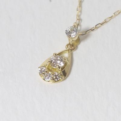 ふるさと納税 甲斐市 K18 0.10ct 雫 ダイヤモンドペンダント【BQ-94