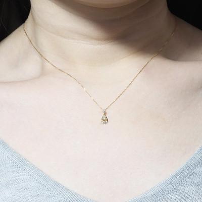 ふるさと納税 甲斐市 K18 0.10ct 雫 ダイヤモンドペンダント【BQ-94